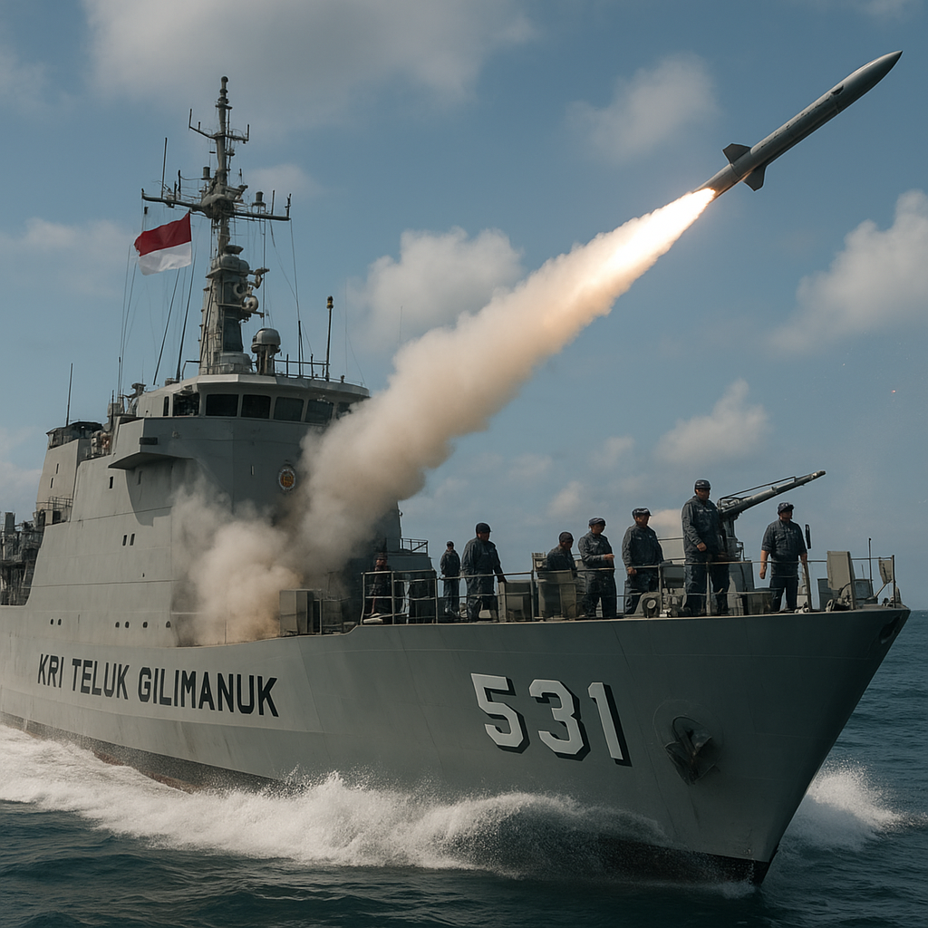 TNI AL Gelar Latihan Anti-Serangan Udara di Laut Jawa dengan Rudal C-705