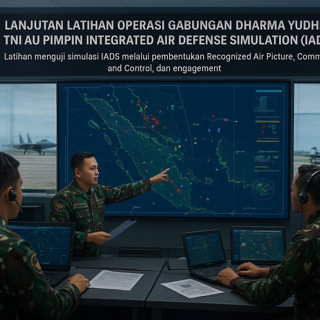 Lanjutan Latihan Operasi Gabungan Dharma Yudha 2026: TNI AU Pimpin Integrated Air Defense Simulation (IADS) di Sumatera