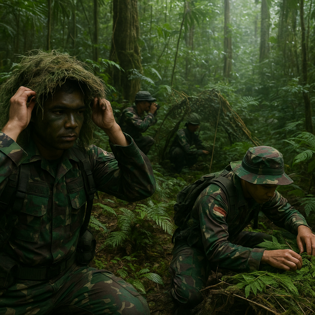 Teknik Penyamaran dan Penyembunyian (Camouflage, Concealment, and Deception) untuk Satuan Pengintai di Hutan Tropis