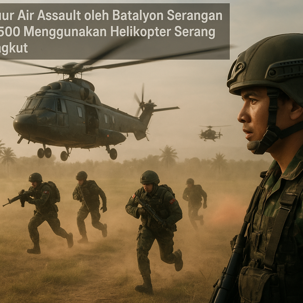 Prosedur Air Assault oleh Batalyon Serangan Udara 500 Menggunakan Helikopter Serang dan Angkut