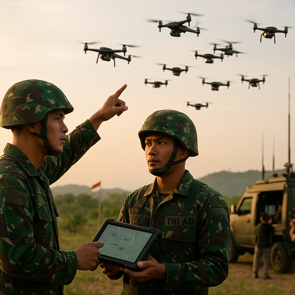 TNI AD Uji Coba Drone Swarm untuk Pengintaian dan Serangan Elektronik