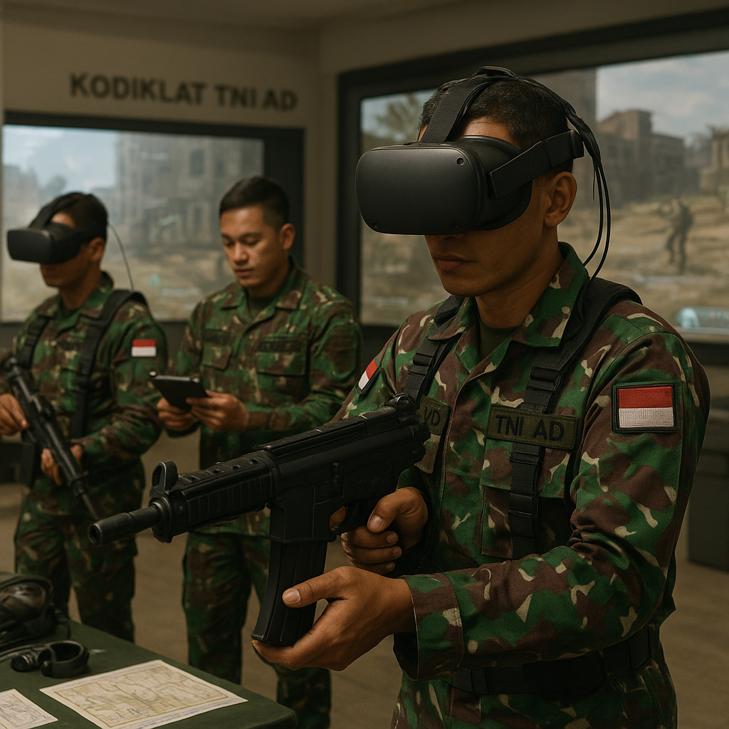 Kodiklat TNI AD Gelar Latihan Simulasi Tempur Menggunakan Teknologi VR