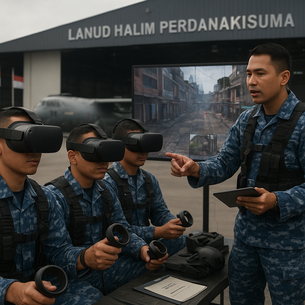 Simulasi Pertempuran Perkotaan TNI AU Menggunakan VR di Lanud Halim Perdanakusuma