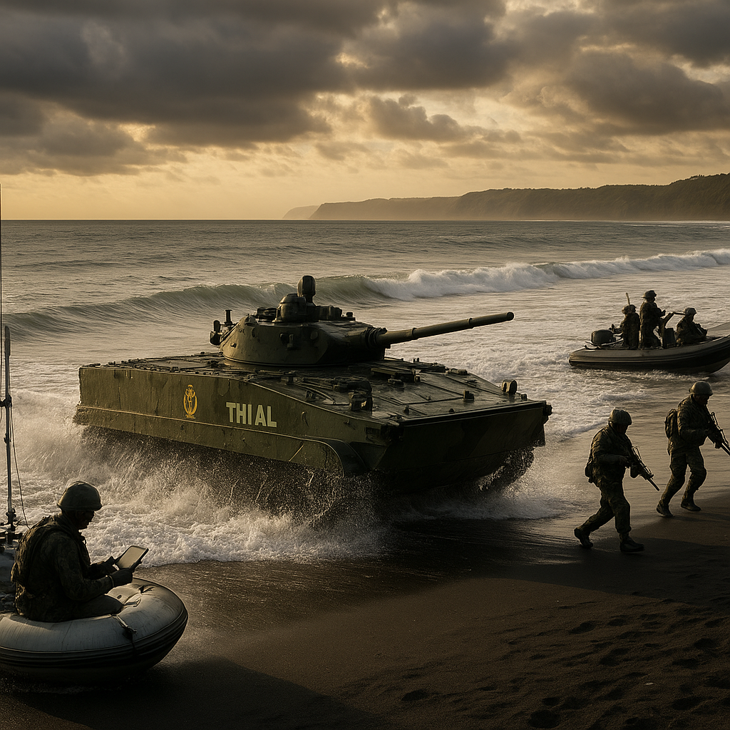 Simulasi Operasi Amfibi TNI AL di Pantai Parangtritis, Yogyakarta
