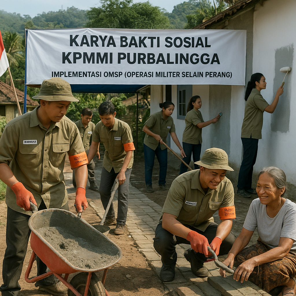 Komunitas Pencinta Militer Indonesia Lakukan Karya Bakti Sosial di Purbalingga
