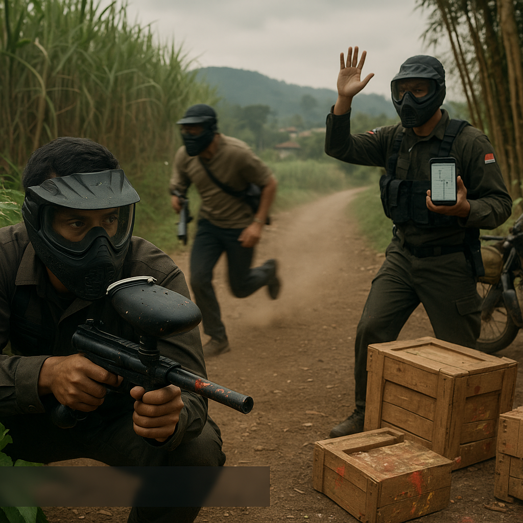 Komunitas Milita Indonesia Gelar Simulasi Paintball Bertema Perang Gerilya