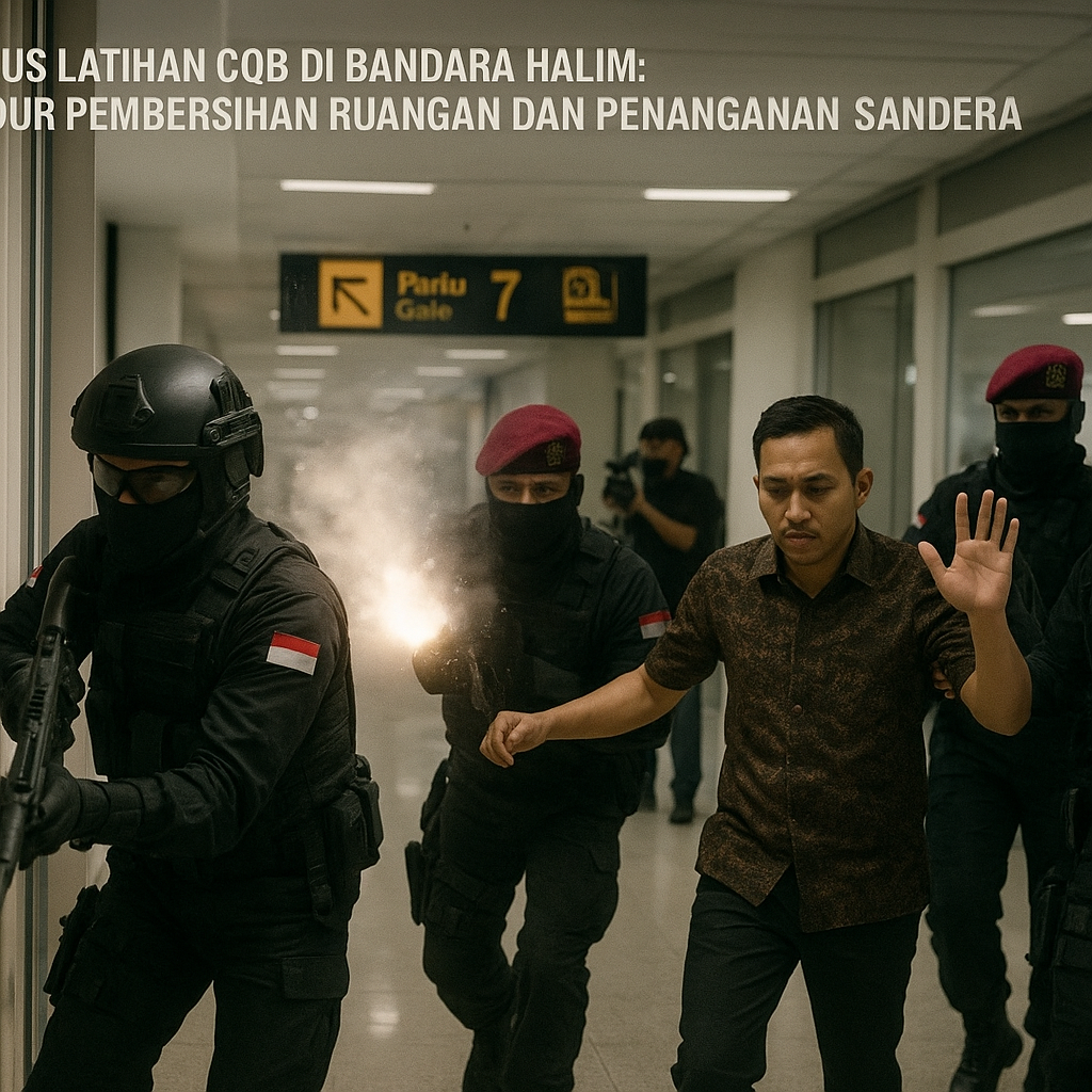 Kopassus Latihan CQB di Bandara Halim: Prosedur Pembersihan Ruangan dan Penanganan Sandera