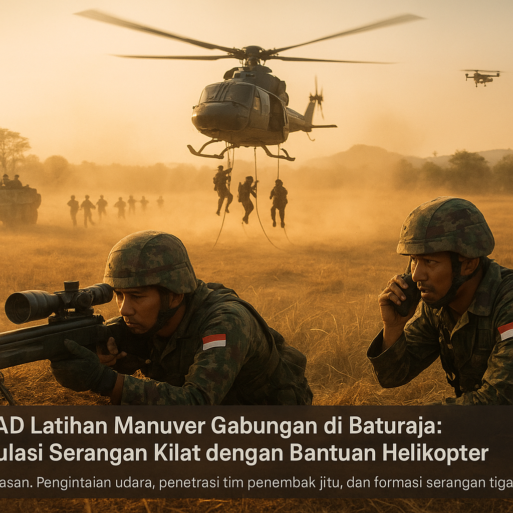TNI AD Latihan Manuver Gabungan di Baturaja: Simulasi Serangan Kilat dengan Bantuan Helikopter