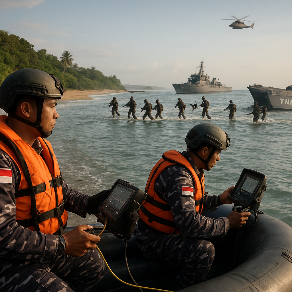 TNI AL Latihan Operasi Amfibi di Pantai Lampung: Prosedur Pendaratan dan Pengamanan Pesisir