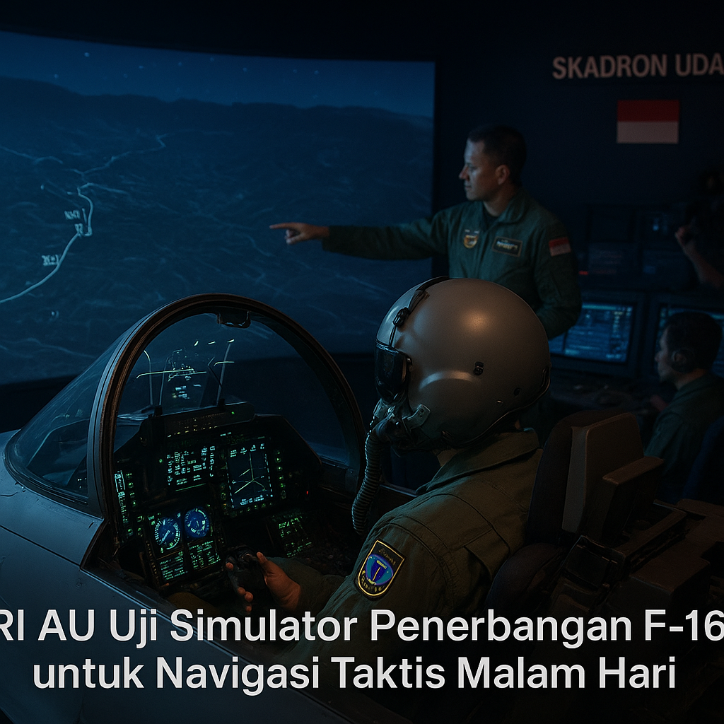 TNI AU Uji Simulator Penerbangan F-16 untuk Navigasi Taktis Malam Hari
