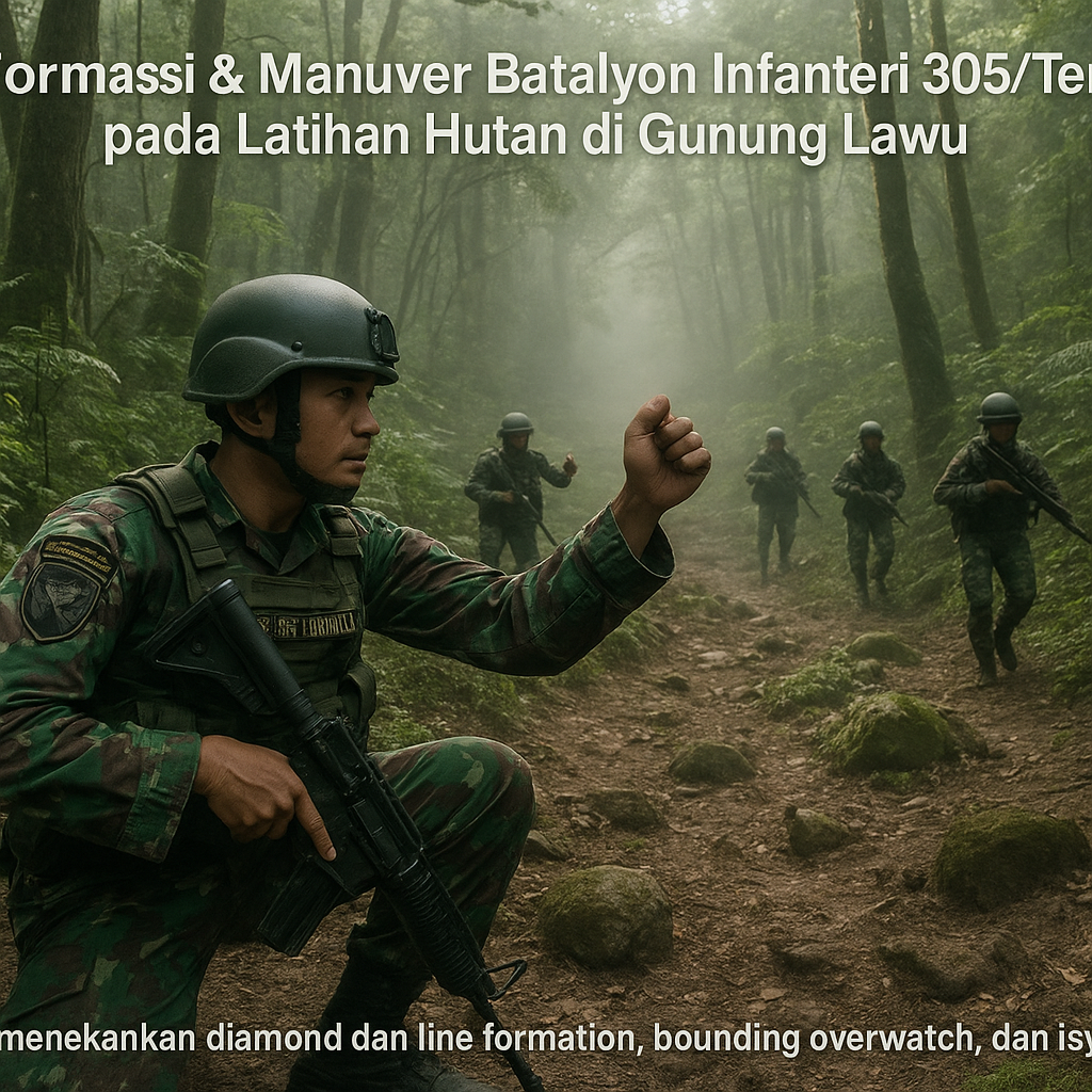 Bedah Formasi & Manuver Batalyon Infanteri 305/Tengkorak pada Latihan Hutan di Gunung Lawu