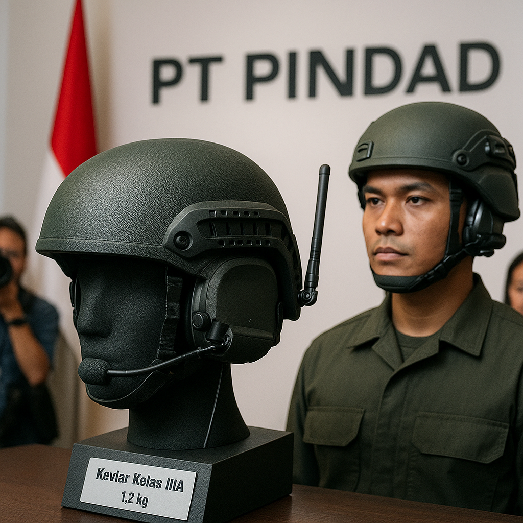 Peralatan Baru: Helm Pindad dengan Sistem Komunikasi Terintegrasi untuk Pasukan Infanteri