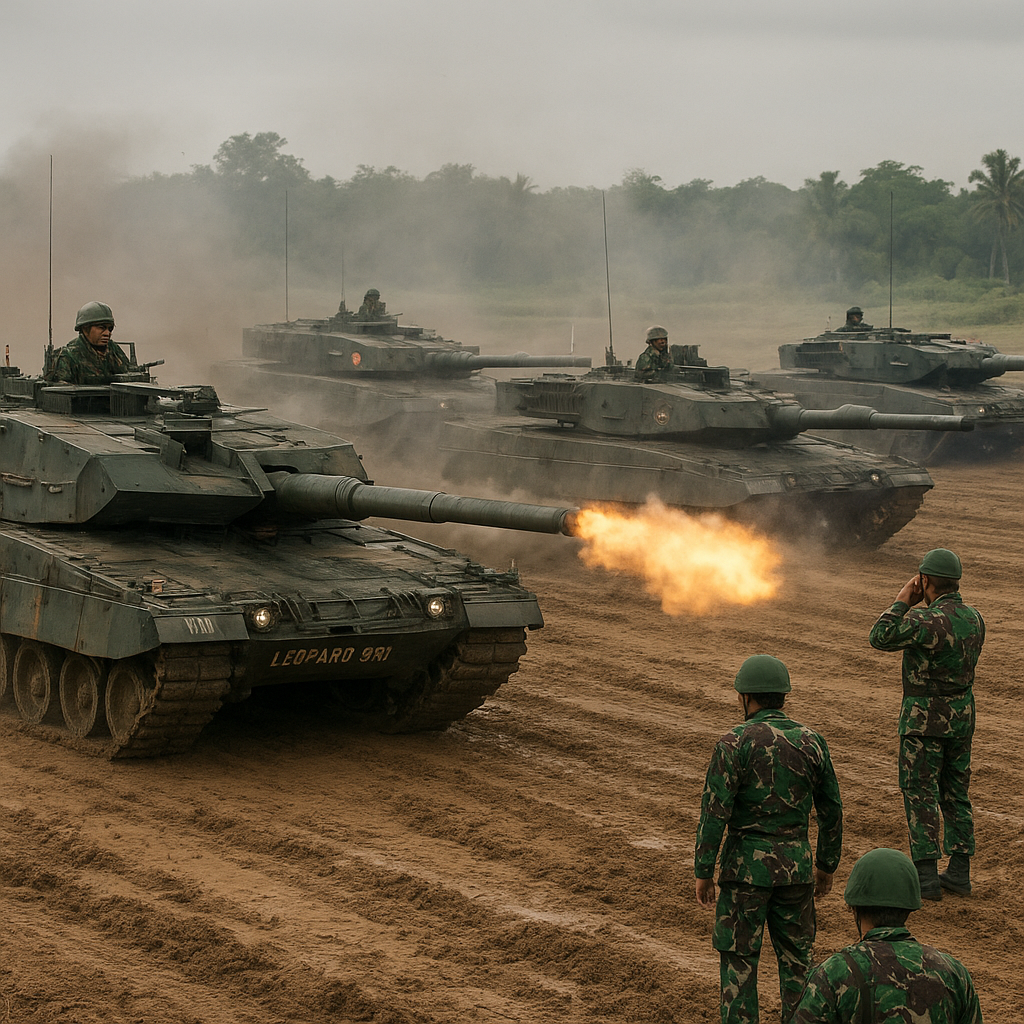 Bedah Manuver Tank Leopard 2RI dalam Latihan Gabungan TNI AD di Puslatpur Baturaja