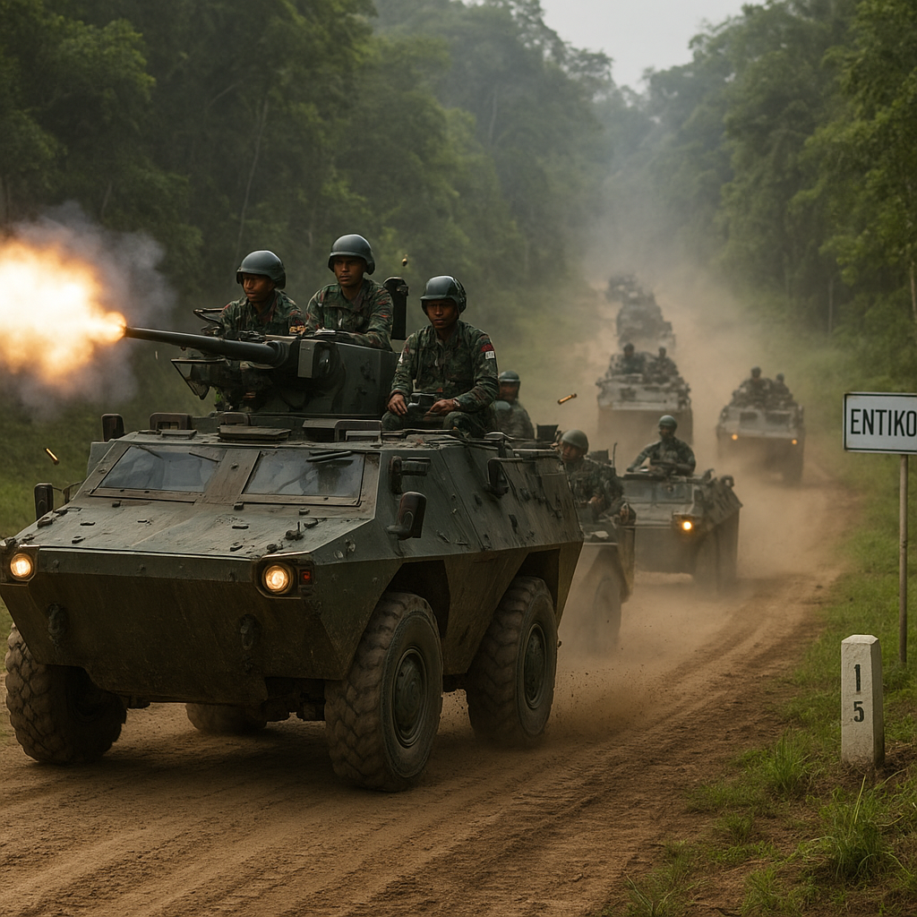 Manuver Pasukan Kavaleri TNI AD dalam Operasi Pengamanan Perbatasan di Kalimantan Barat