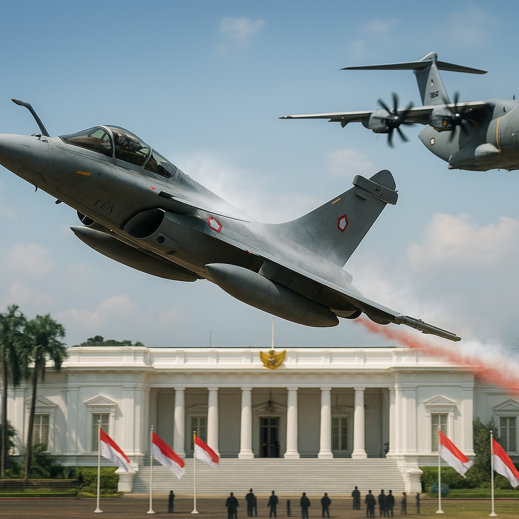 Momen Rafale dan A400M TNI AU Tampil Perdana di Langit Istana Merdeka
