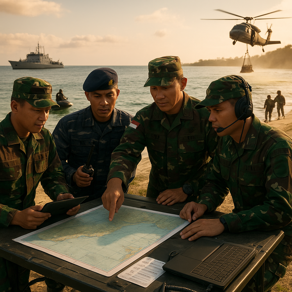 TNI Uji Interoperabilitas Trimatra pada Latihan Terintegrasi di Lingga