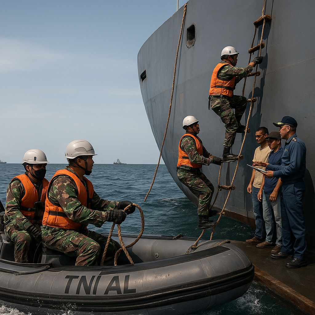 Latihan TNI AL: Prosedur Boarding Kapal Asing yang Mencurigakan