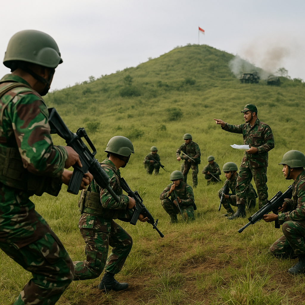 Latihan Taktis Batalyon Infanteri 501: Simulasi Serangan Flank dan Penguasaan Hilltop
