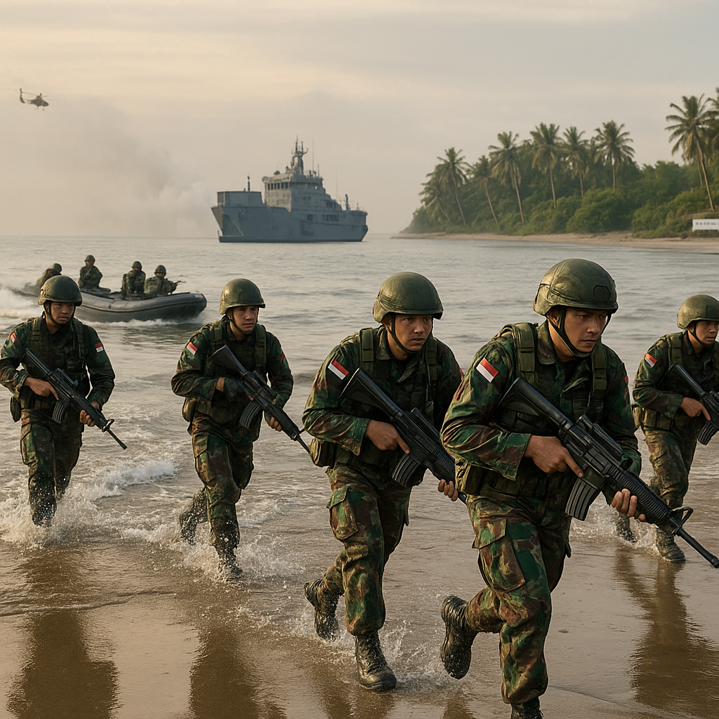 Latihan Taktis Yonif 7 Marinir: Simulasi Serangan Amfibi di Pantai Candi Kusuma