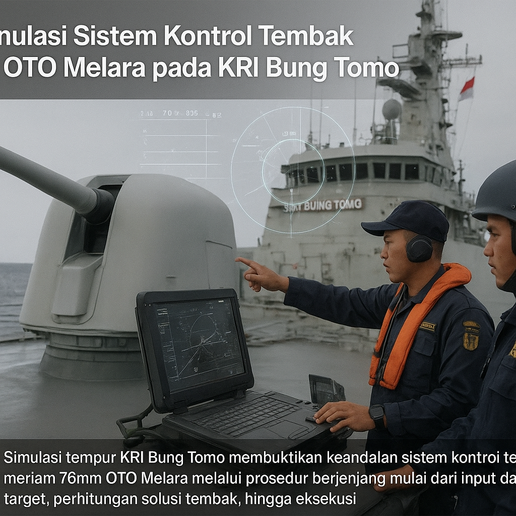 Uji Simulasi Sistem Kontrol Tembak 76mm OTO Melara pada KRI Bung Tomo
