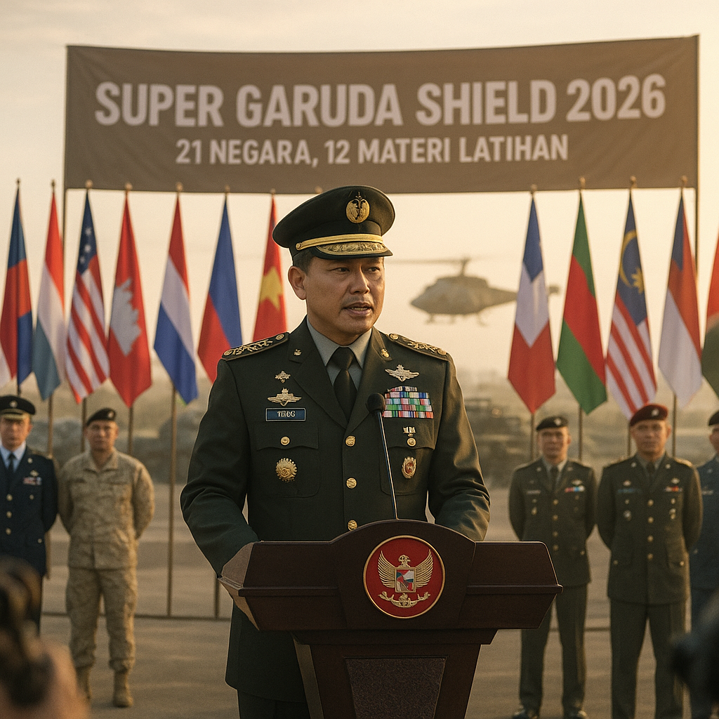 Panglima TNI Buka Super Garuda Shield 2026 dengan 21 Negara, Fokus 12 Materi Latihan