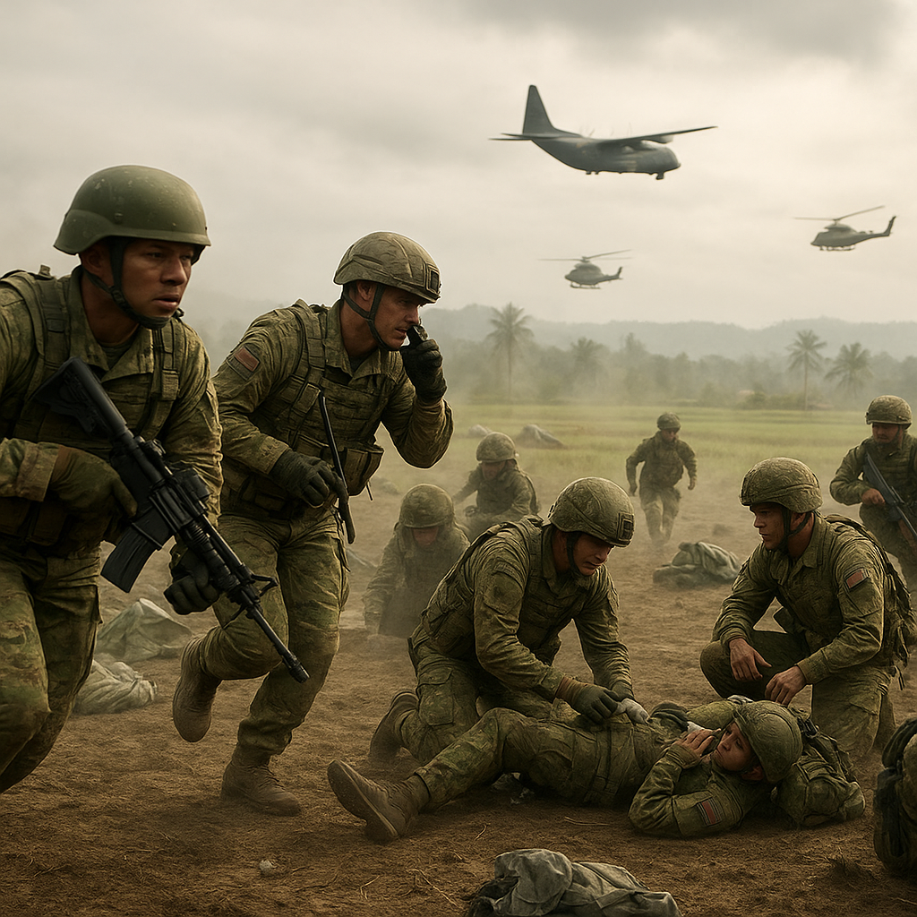 Simulasi Air Assault dan Konsolidasi Pasukan di Drop Zone Baturaja