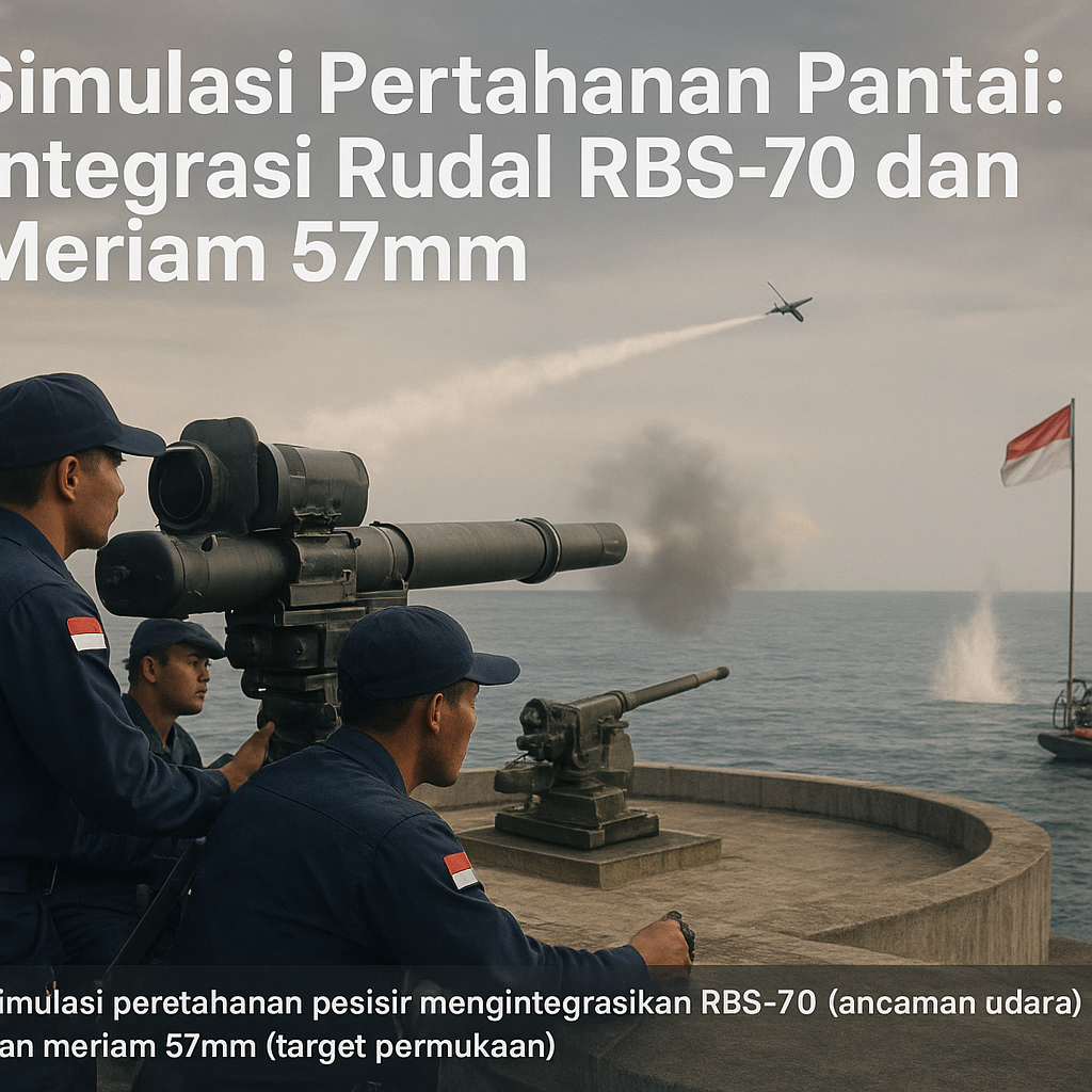 Simulasi Pertahanan Pantai: Integrasi Rudal RBS-70 dan Meriam 57mm