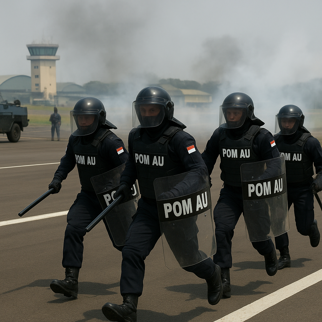 Latihan Penanggulangan Huru-hara TNI AU di Lanud Halim Perdanakusuma: Simulasi Pengamanan Pangkalan Udara