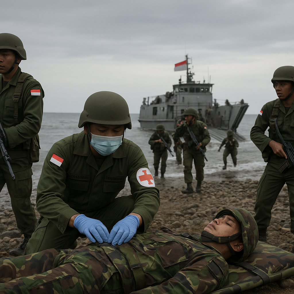 Latihan Tempur Medis Darurat TNI AL dalam Operasi Amphibi