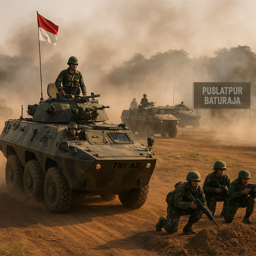 TNI AD Gelar Latihan Manuver Batalyon Mekanis di Puslatpur Baturaja