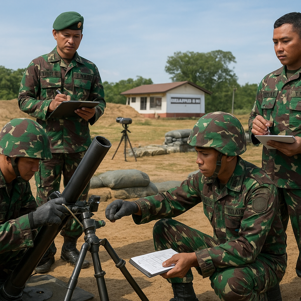 TNI AD Uji Mortir 120mm di Puslatpur: Prosedur Hitung Balistik dan Koreksi Tembakan