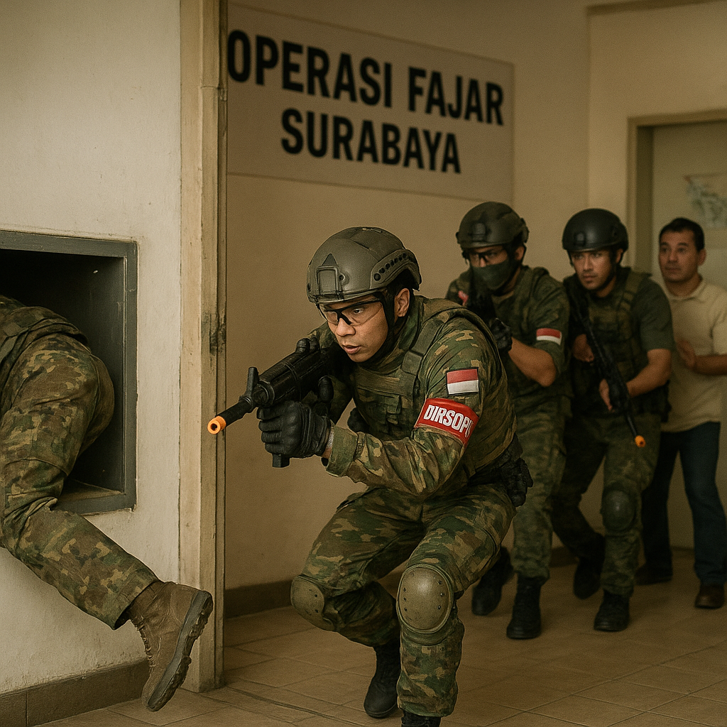 Komunitas Militer: Simulasi Airsoft Gun 'Operation Dawn' Latih Taktik CQB di Surabaya