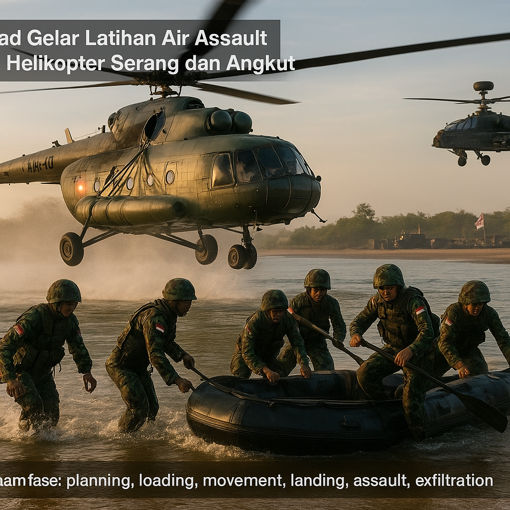 Penerbad Gelar Latihan Air Assault dengan Helikopter Serang dan Angkut