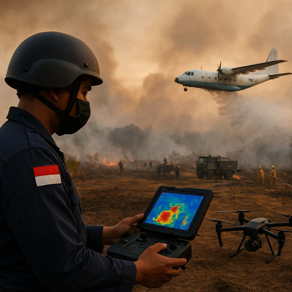 TNI AU Gunakan Drone Thermal dan OMC Padamkan Karhutla