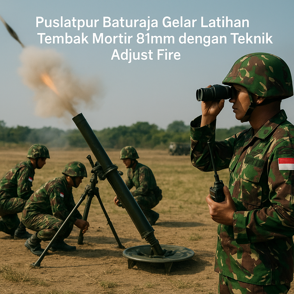 Puslatpur Baturaja Gelar Latihan Tembak Mortir 81mm dengan Teknik Adjust Fire