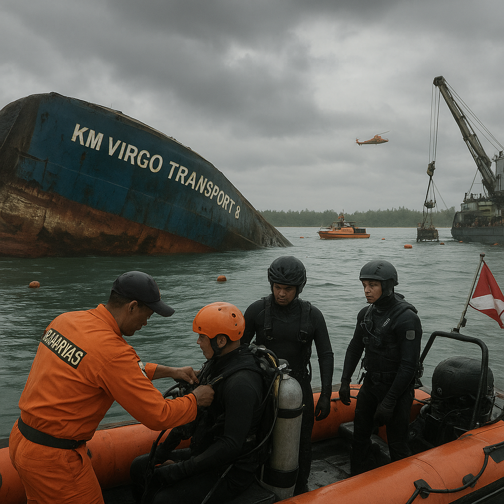 Bangkai KM Virgo Transport 8 Bergeser Sejauh 1,6 Mil Laut, Opsi Penyelaman Tetap Disiapkan