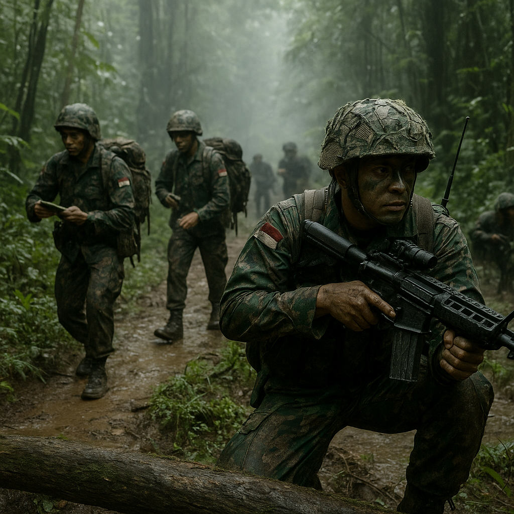 Latihan Tempur Hutan Komando Raider dalam Kondisi Ekstrem