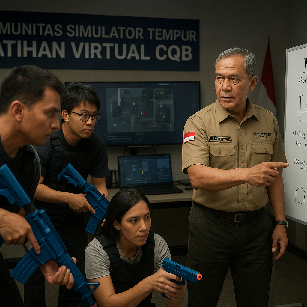 Komunitas Simulator Tempur Gelar Latihan Virtual Operasi Urban bersama Purnawirawan TNI
