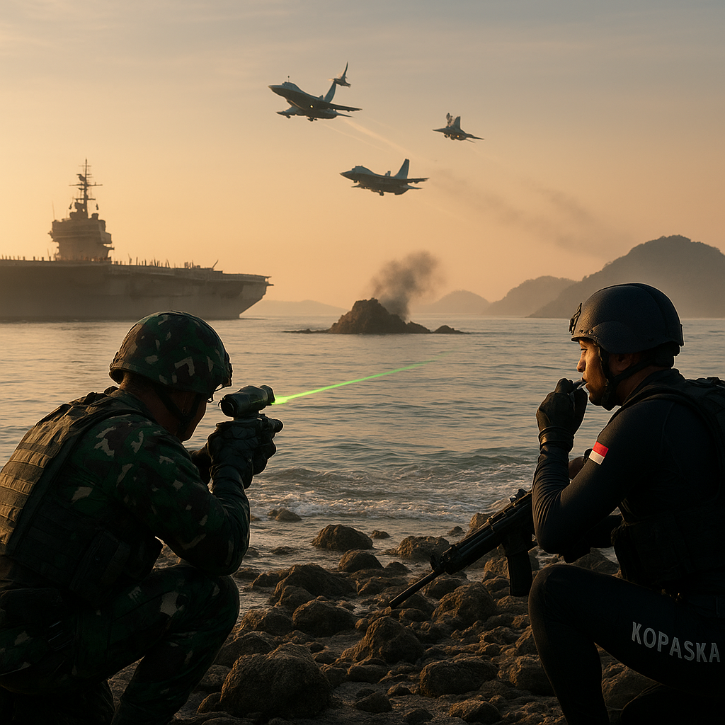 Latihan Tempur Gabungan TNI: Simulasi Serangan Udara dari Kapal Induk dalam Skenario Kepulauan