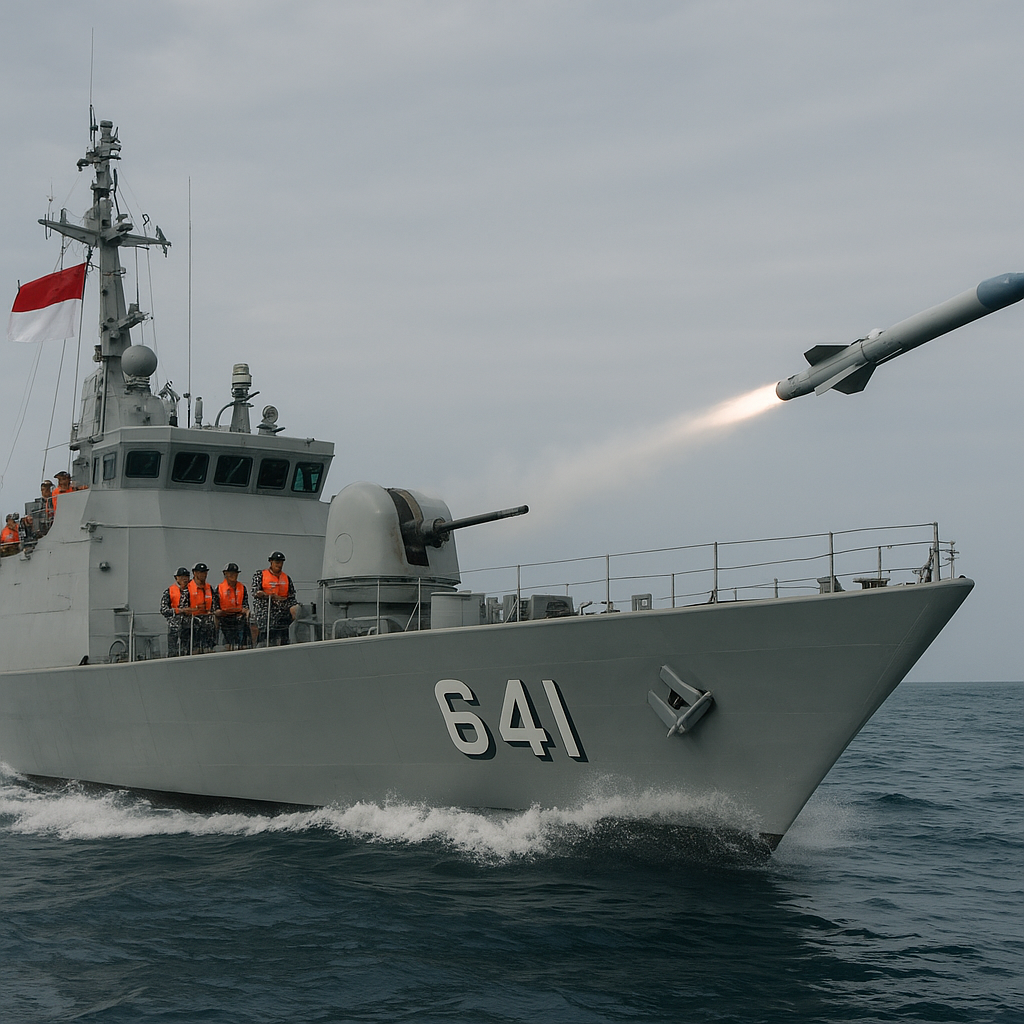 Peralatan: TNI AL Uji Coba Rudal C-705 Buatan Dalam Negeri di Selat Sunda