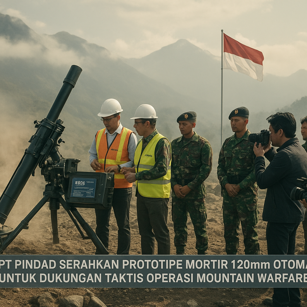 PT Pindad Serahkan Prototipe Mortir 120mm Otomatis untuk Dukungan Taktis Operasi Mountain Warfare