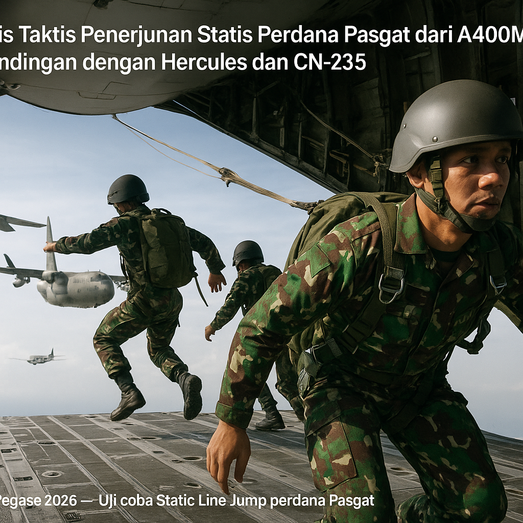 Analisis Taktis Penerjunan Statis Perdana Pasgat dari A400M: Perbandingan dengan Hercules dan CN-235