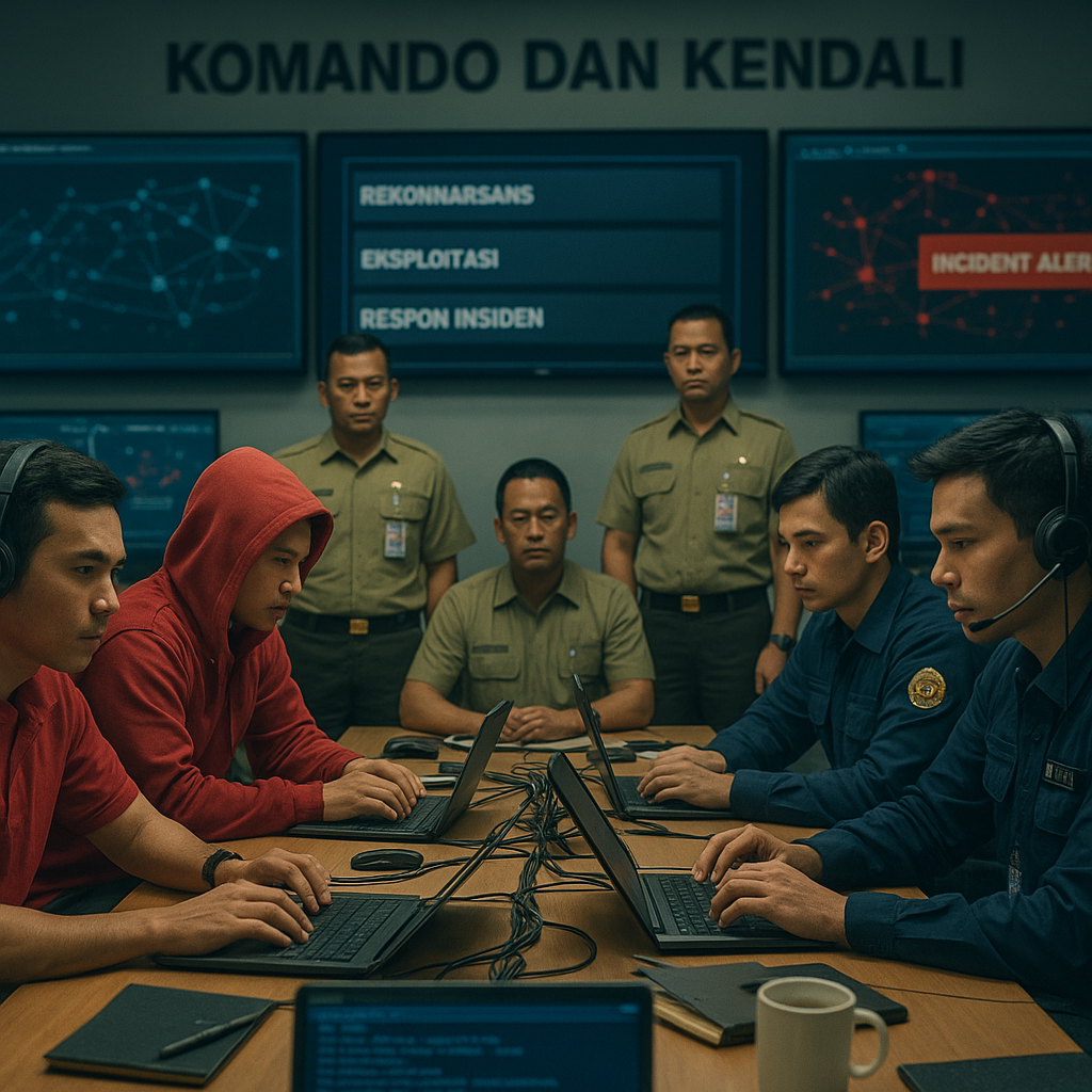 Simulasi Cyber Defence Exercise TNI: Red Team vs Blue Team dalam Pertahanan Jaringan Komando dan Kendali