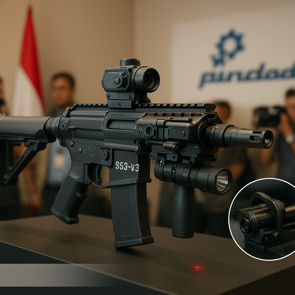 Pindad Luncurkan Peralatan Baru: Senapan SS3-V3 dengan Sistem Panduan Taktis CQT