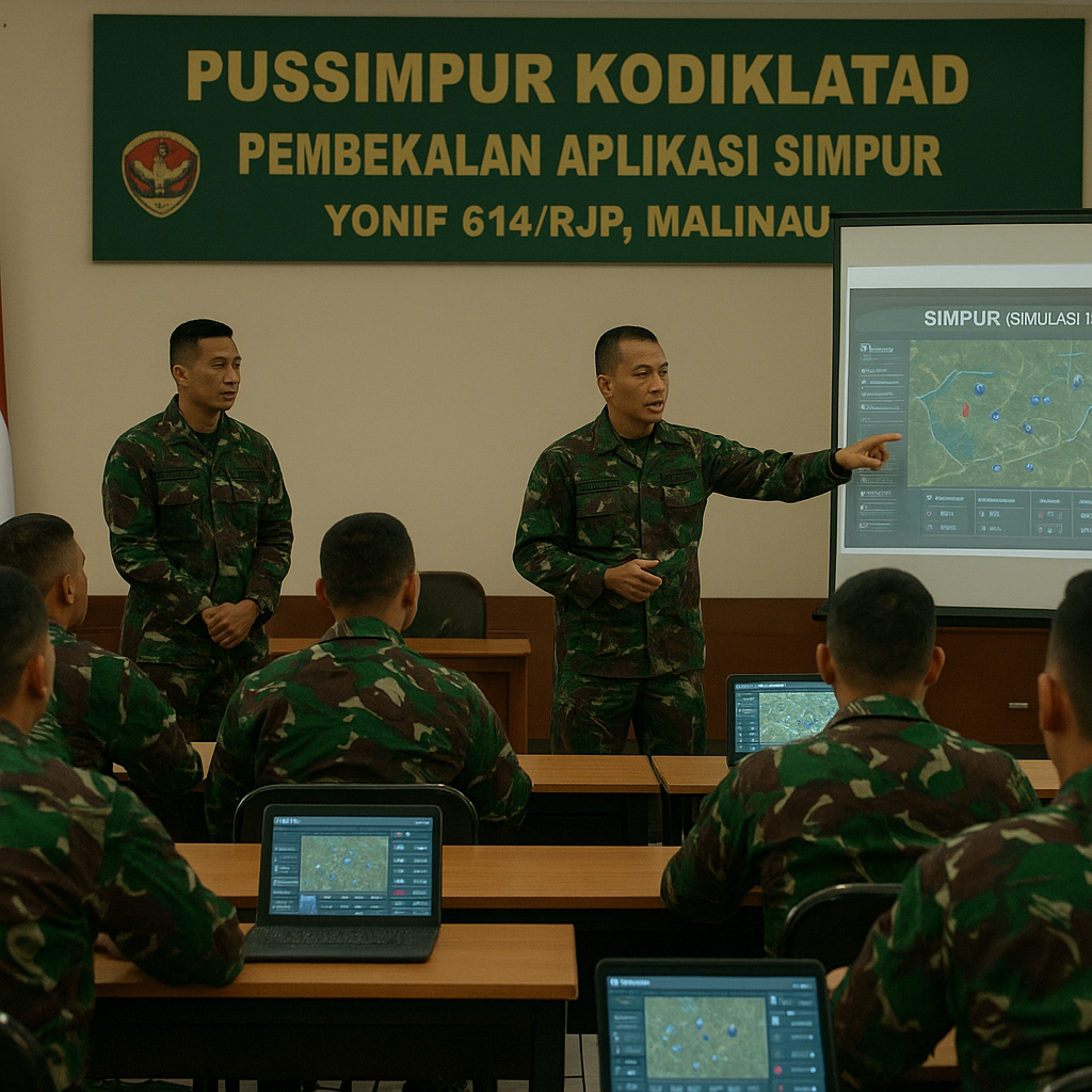 Pussimpur Kodiklatad Bekali Pelaku Latancab Yonif 614/RJP Aplikasi Simpur Jelang Latposko-I