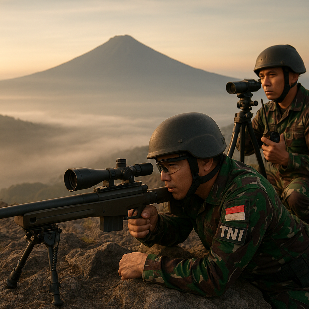 TNI Latih Penggunaan Senapan Sniper Kaliber .338 Lapua Magnum di Gunung Lawu