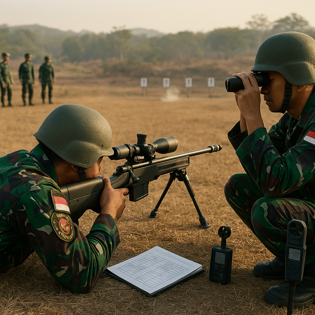 Latihan Tembak Presisi Senapan Runduk: TNI AD Gunakan Teknik Spotter-Shooter