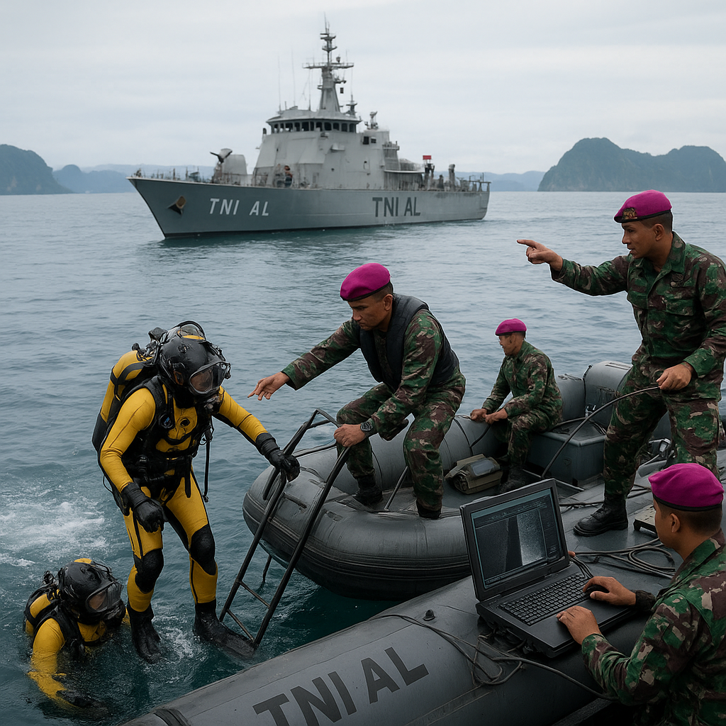 Korps Marinir TNI AL Latih Prosedur Clean Sweep Ranjau Laut di Perairan Natuna