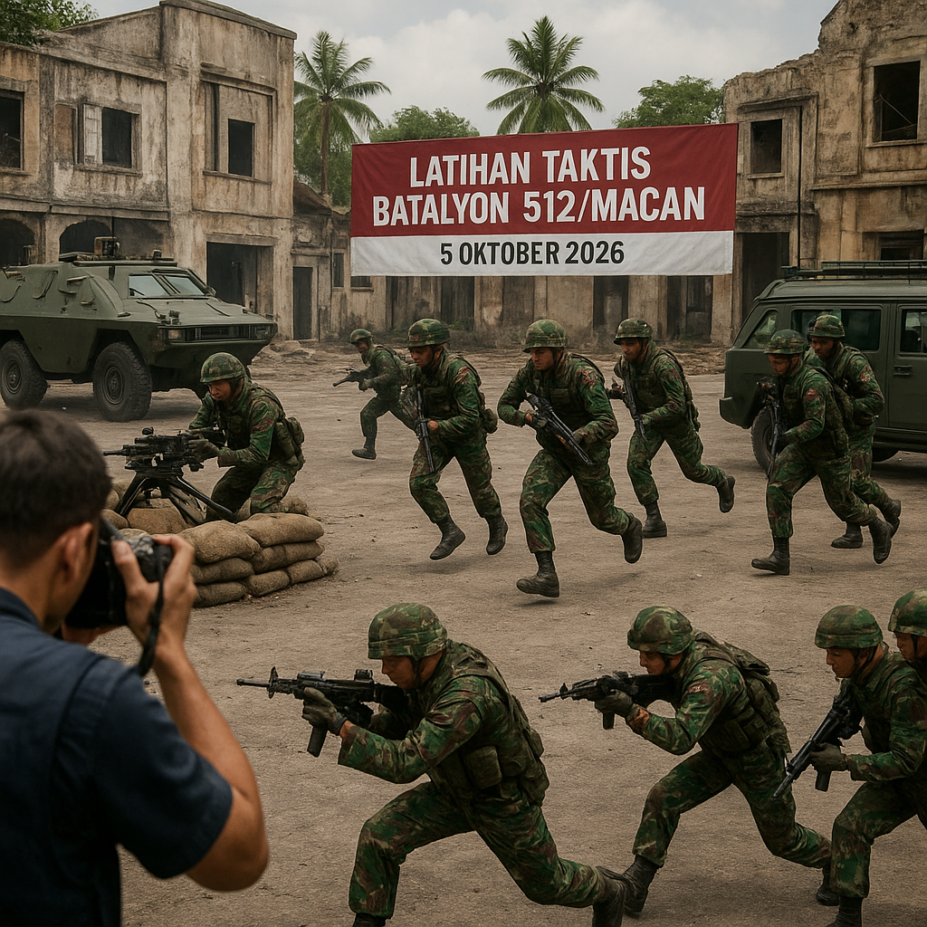 Latihan Taktis Batalyon Infanteri 512/Macan: Simulasi Pertahanan Kota dengan Formasi Sirkel