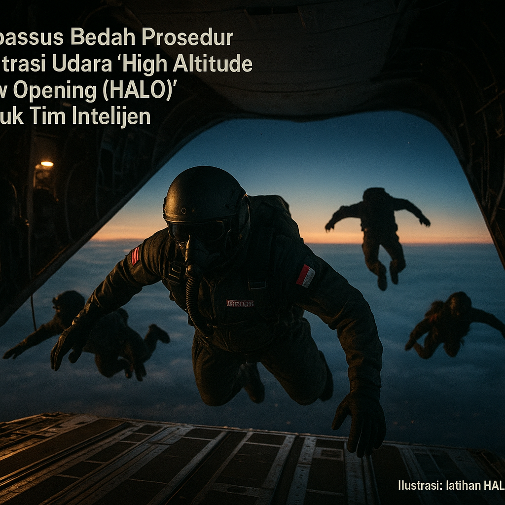 Kopassus Bedah Prosedur Infiltrasi Udara 'High Altitude Low Opening' (HALO) untuk Tim Intelijen